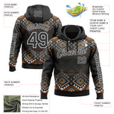 Custom Black White 3D Pattern Design Western Cowboy Tribal Ethnic Sports Pullover Sweatshirt Hoodie