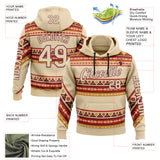 Custom City Cream Burgundy 3D Pattern Design Western Cowboy Tribal Ethnic Sports Pullover Sweatshirt Hoodie