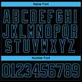 Custom Black Sky Blue-White 3D Splash Hockey Lace Neck Jersey