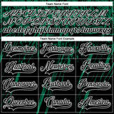Custom Black Kelly Green-White 3D Splash Hockey Lace Neck Jersey