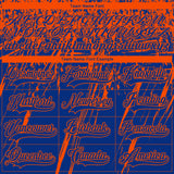 Custom Royal Orange-White 3D Splash Hockey Lace Neck Jersey