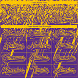 Custom Purple Yellow-White 3D Splash Hockey Lace Neck Jersey