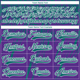 Custom Purple Teal-White 3D Splash Hockey Lace Neck Jersey
