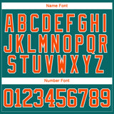 Custom Teal Orange-White 3D Splash Hockey Lace Neck Jersey