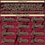 Custom Crimson Black-Cream 3D Splash Hockey Lace Neck Jersey