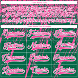 Custom Kelly Green Pink-White 3D Splash Hockey Lace Neck Jersey