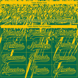 Custom Kelly Green Yellow-White 3D Splash Hockey Lace Neck Jersey