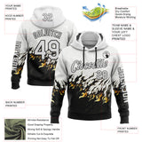 Custom White Black 3D Abstract Flame Sports Pullover Sweatshirt Hoodie
