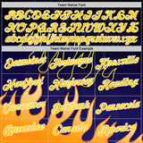 Custom Blue Yellow-White 3D Abstract Flame Sports Pullover Sweatshirt Hoodie