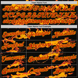 Custom Black Red-Yellow 3D Abstract Flame Sports Pullover Sweatshirt Hoodie