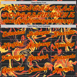 Custom Black Red-Yellow 3D Abstract Flame Sports Pullover Sweatshirt Hoodie