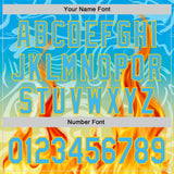 Custom Blue Sky Blue-Yellow 3D Abstract Flame Sports Pullover Sweatshirt Hoodie