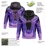 Custom Black Purple-Light Pink 3D Abstract Flame Sports Pullover Sweatshirt Hoodie