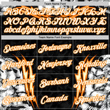 Custom Black White-Bay Orange 3D Abstract Flame Sports Pullover Sweatshirt Hoodie