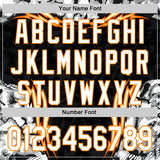 Custom Black White-Bay Orange 3D Abstract Flame Sports Pullover Sweatshirt Hoodie