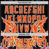 Custom Black Orange-White 3D Abstract Flame Sports Pullover Sweatshirt Hoodie