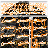 Custom Black White-Bay Orange 3D Abstract Flame Sports Pullover Sweatshirt Hoodie