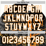 Custom Black White-Bay Orange 3D Abstract Flame Sports Pullover Sweatshirt Hoodie