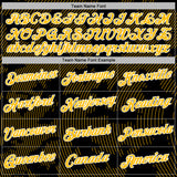 Custom Stitched Black Gold-White 3D Pattern Design Curve Lines Sports Pullover Sweatshirt Hoodie