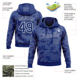 Custom Stitched Royal White 3D Pattern Design Curve Lines Sports Pullover Sweatshirt Hoodie