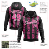 Custom Stitched Black Pink-White 3D Pattern Design Abstract Shape Sports Pullover Sweatshirt Hoodie