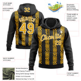 Custom Stitched Black Gold-White 3D Pattern Design Abstract Shape Sports Pullover Sweatshirt Hoodie
