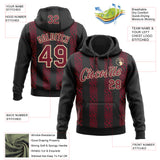 Custom Stitched Black Crimson-Cream 3D Pattern Design Abstract Shape Sports Pullover Sweatshirt Hoodie