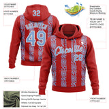 Custom Stitched Red Light Blue-White 3D Pattern Design Abstract Shape Sports Pullover Sweatshirt Hoodie