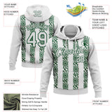 Custom Stitched White Green 3D Pattern Design Abstract Shape Sports Pullover Sweatshirt Hoodie