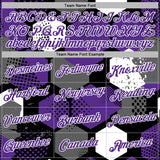 Custom Stitched Black Purple-White 3D Pattern Design Geometric Shape Sports Pullover Sweatshirt Hoodie