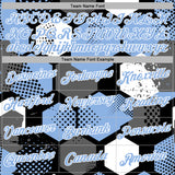 Custom Stitched Black Light Blue-White 3D Pattern Design Geometric Shape Sports Pullover Sweatshirt Hoodie