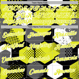 Custom Stitched Black Neon Yellow-White 3D Pattern Design Geometric Shape Sports Pullover Sweatshirt Hoodie