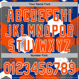 Custom Stitched Royal Orange-White 3D Pattern Design Geometric Shape Sports Pullover Sweatshirt Hoodie