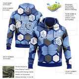 Custom Stitched Royal Light Blue-White 3D Pattern Design Geometric Shape Sports Pullover Sweatshirt Hoodie