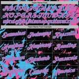 Custom Stitched Black Pink-Sky Blue 3D Pattern Design Splash Sports Pullover Sweatshirt Hoodie
