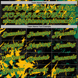 Custom Stitched Black Kelly Green-Gold 3D Pattern Design Splash Sports Pullover Sweatshirt Hoodie