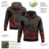 Custom Stitched Black Kelly Green-Red 3D Pattern Design Splash Sports Pullover Sweatshirt Hoodie
