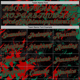 Custom Stitched Black Kelly Green-Red 3D Pattern Design Splash Sports Pullover Sweatshirt Hoodie