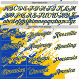 Custom Stitched White Thunder Blue-Yellow 3D Pattern Design Abstract Fragment Art Splash Sports Pullover Sweatshirt Hoodie