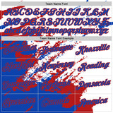 Custom Stitched White Thunder Blue-Red 3D Pattern Design Abstract Fragment Art Splash Sports Pullover Sweatshirt Hoodie