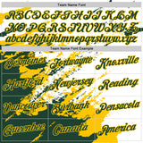 Custom Stitched White Green-Yellow 3D Pattern Design Abstract Fragment Art Splash Sports Pullover Sweatshirt Hoodie