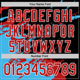 Custom Stitched Black Red Sky Blue-White 3D Pattern Design Abstract Fragment Art Splash Sports Pullover Sweatshirt Hoodie