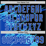 Custom Stitched Black Thunder Blue Sky Blue-White 3D Pattern Design Abstract Fragment Art Splash Sports Pullover Sweatshirt Hoodie