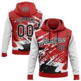 Custom Stitched Red Black-White 3D Pattern Design Abstract Fragment Art Splash Sports Pullover Sweatshirt Hoodie