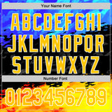 Custom Stitched Black Yellow Blue-White 3D Pattern Design Splash Sports Pullover Sweatshirt Hoodie