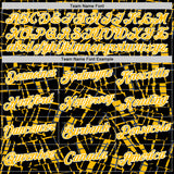 Custom Stitched Black Gold-White 3D Pattern Design Line Sports Pullover Sweatshirt Hoodie