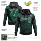 Custom Stitched Black Kelly Green-White 3D Pattern Design Line Sports Pullover Sweatshirt Hoodie