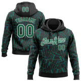 Custom Stitched Black Kelly Green-White 3D Pattern Design Line Sports Pullover Sweatshirt Hoodie