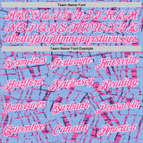 Custom Stitched Light Blue Pink-White 3D Pattern Design Line Sports Pullover Sweatshirt Hoodie