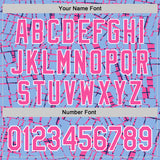 Custom Stitched Light Blue Pink-White 3D Pattern Design Line Sports Pullover Sweatshirt Hoodie